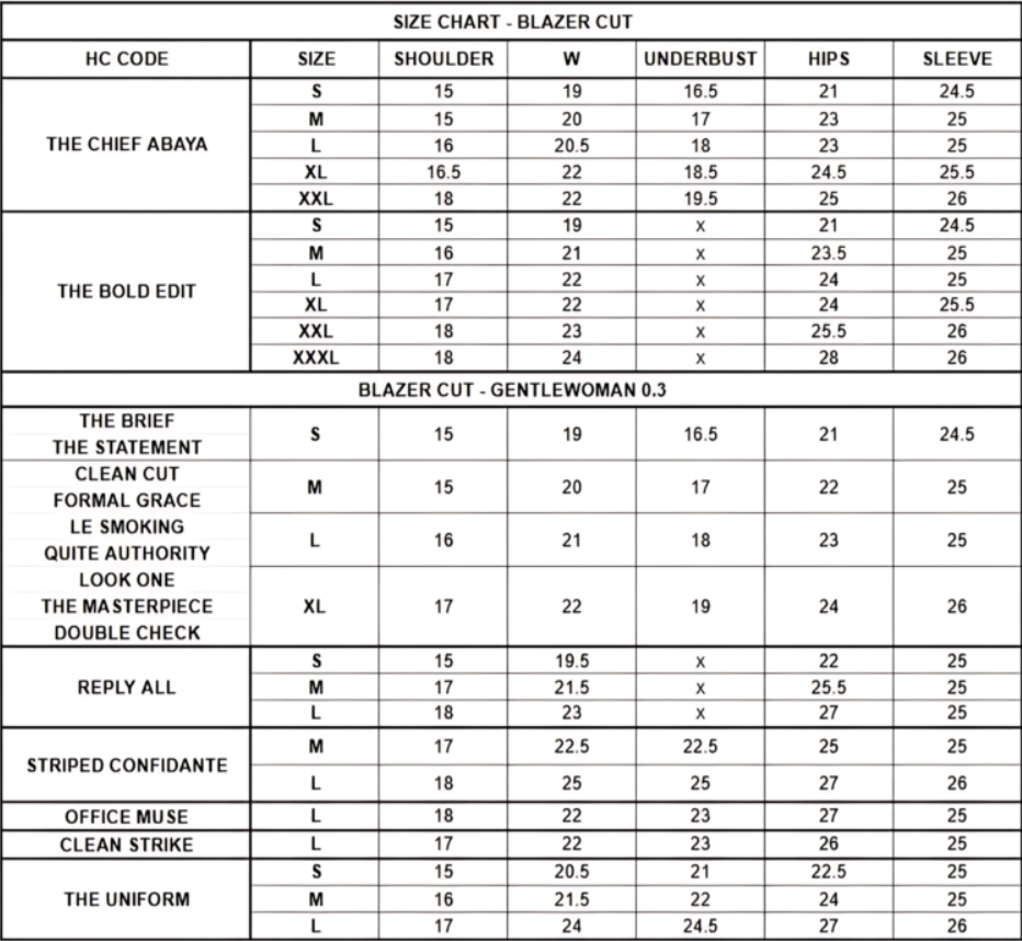 Size Guide